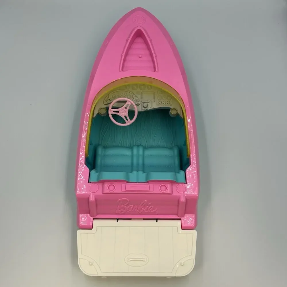 Mattel Barbie Doll Speedboat - Pink & Blue Toy Boat Beach Pool Summer Kids Girls